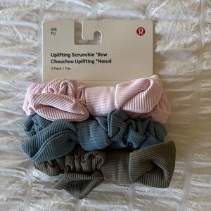 lululemon athletica Pink, Blue, and Gray Scrunchie Set